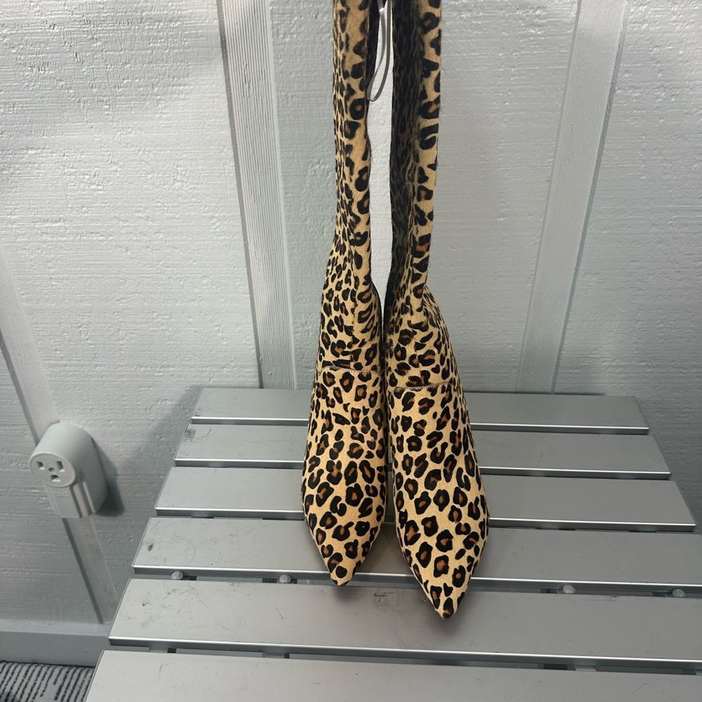 Linea Paolo Perfect Knee High Boot Leopard Print Size 5.5 NWOT - Picture 11 of 11